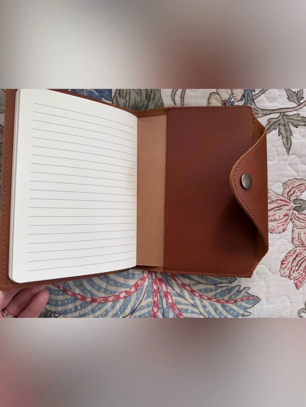Medium Sized Portland Leather Goods Honey Leather Snap Journal with Paper